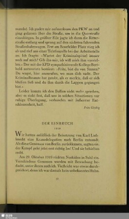 Der Einbruch