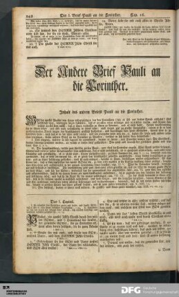 Der Andere Brief Pauli an die Corinther.