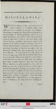 Miscellanies