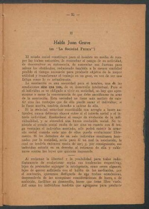 II - Habla Juan Grave (en "La Sociedad Futura")