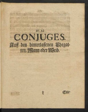 IV. Ad Conjuges