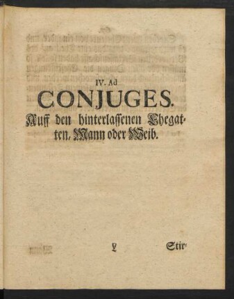 IV. Ad Conjuges