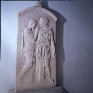 Rhodos, Archäologisches Museum. Stele von Kritos Timarista, spätes 5. Jh. v. Chr.