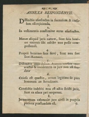 Annexa Respondentis