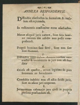 Annexa Respondentis
