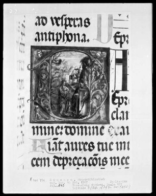 Psalterium — Initiale D mit einer Versuchung Christi, Folio 170
