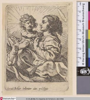 [Maria mit dem Kind auf dem Schoß; Virgin and Child, in profile to left]