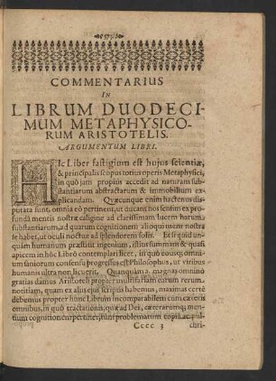 Commentarius In Librum Duodecimum Metaphysicorum Aristotelis.