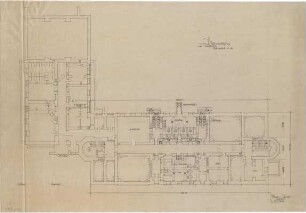 Gsaenger, Gustav; München, Türkenstr. 68; Türken- Schule, Wiederaufbau - Grundriss Keller