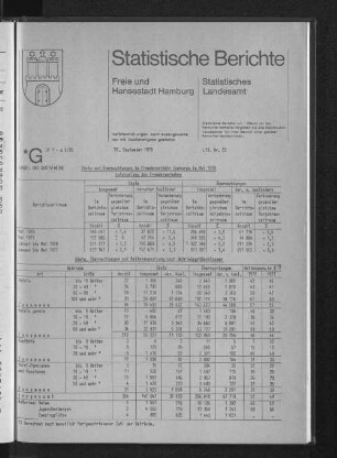 Gäste und Übernachtungen im Fremdenverkehr Hamburgs im Mai 1978 : Lfd. Nr. 52