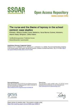 The nurse and the theme of leprosy in the school context: case studies