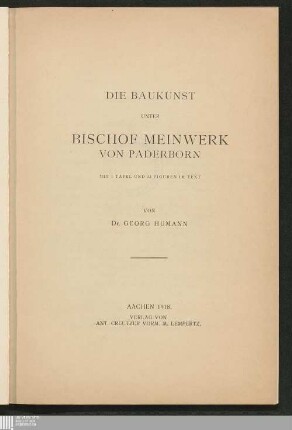 Die Baukunst unter Bischof Meinwerk von Paderborn