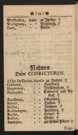Nahmen Derer Conrectoren.