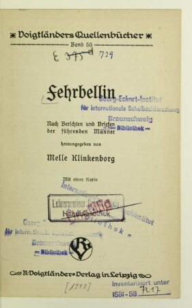 Fehrbellin : nach Berichten und Briefen der führenden Männer