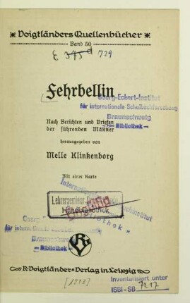 Fehrbellin : nach Berichten und Briefen der führenden Männer