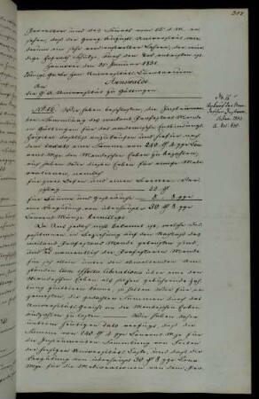 Ankauf der Instrumente des verstorbenen Professors Mende.