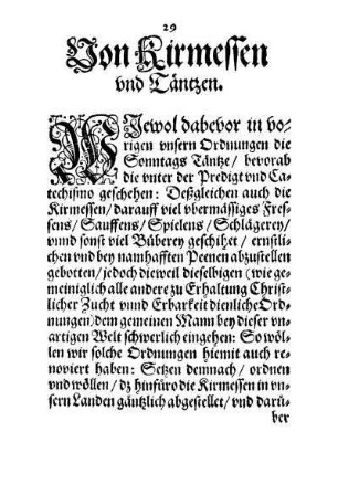 Von Kirmessen und Täntzen.