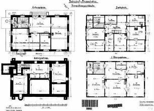 Friesenhofen: Empfangsgebäude Grundrisse UG,EG,1.OG,DG