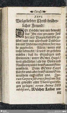 XXVI. Die Geduld in Widerwertigkeit