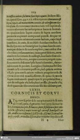 LXXII. Cornicis Et Corvi natura