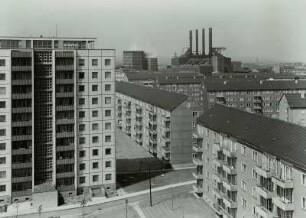 Dresden. Blick von einem Hochhaus an der Freiberger Straße zum alten E-Werk