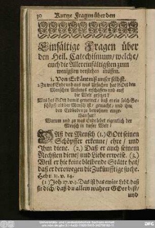 1. Von Erkäntniß unser selbst.