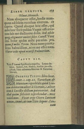 Caput XIV. Varia ... Lentus significatio exposita