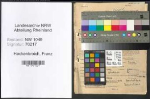 Entnazifizierung Franz Hackenbroich , geb. 17.05.1889 (Gastwirt)