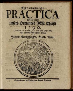 1790: Astronomische Practica auf das Jahr unsers Heylandes Jesu Christi 1790