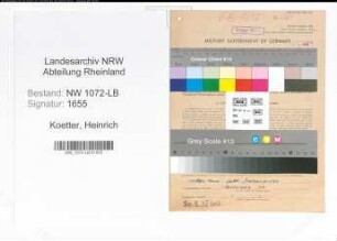 Entnazifizierung Heinrich Koetter , geb. 25.08.1894 (Elektriker)