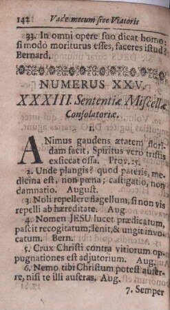 Numerus XXV. XXXIII. Sententiae Miscellae Consolatoriae.
