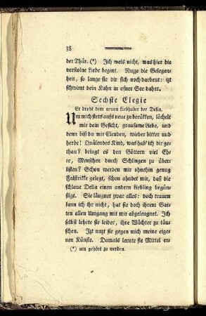 Sechste Elegie Er droht dem neuen Liebhaber der Delia.