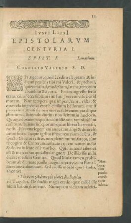 Iusti Lipsii Epistolarum Centuria I.