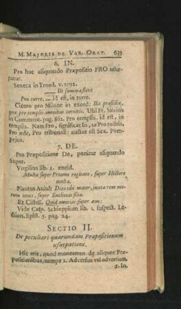 Sectio II. De peculiari quarundam Praepositionum usurpatione.