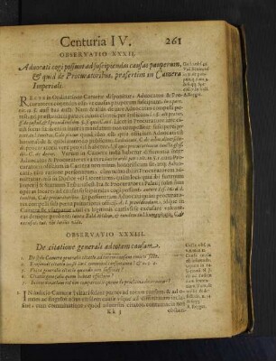 Observatio XXXIII. De citatione generali ad totam causam.