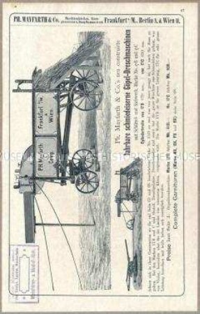 Göpel-Dreschmaschine Marke Nr. 17B und 17C