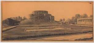 Bebauung von Lehmanns Felsen, Halle/Saale: Stadthalle, perspektivische Ansicht Nordseite