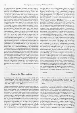 316-317 [Rezension] Glauben und Kirchenverfassung