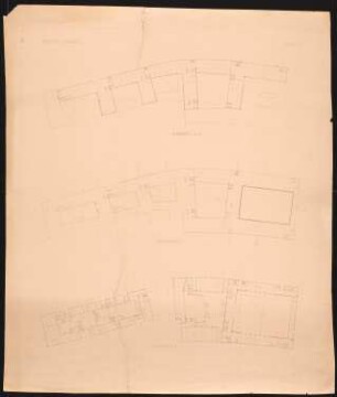 Messehaus, Hamburg Vorschlag A und B: Grundriss Erdgeschoss, 5. und 10. Obergeschoss 1:500 (von Inv.Nr. 3259)