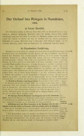 Der Verlauf des Krieges in Rumänien, 1916