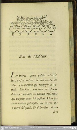 Avis de l`Editeur