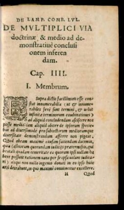 De Multiplici Via doctrinae & medio ad demonstrative conclusionem inferendam. Cap. IIII.