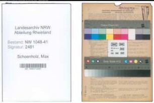 Entnazifizierung Max Schoenholz , geb. 10.04.1910 (Polizist)