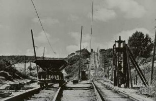 Bernsteintagebau Palmnicken (1913-1970) : Bernsteintagebau Palmnicken in Ostpreußen, Samland (Jantarny, Russland). Gleisanlagen der Grubenbahn