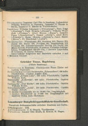Lauenburger Dampfschleppschifffahrts-Gesellschaft.