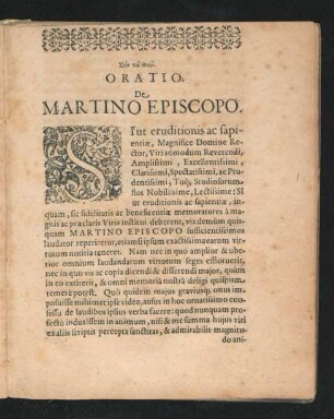 Oratio De Martino Episcopo.