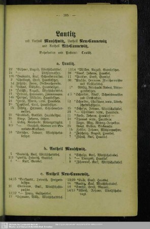Lautitz mit Antheil Mauschwitz, Antheil Neu-Cunnewitz und Antheil Alt-Cunnewitz