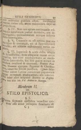 Membrum II. De Stilo Epistolico