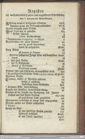 Register der vorkommenden Sachen und angeführten Schriftsteller