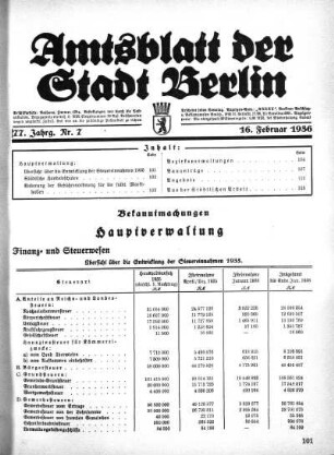 1936,7: Nr. 7, 16. Februar 1936